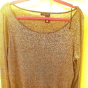 DKNY Metallic Sheer Top-Large